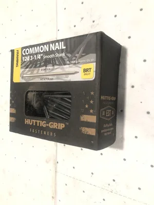 Huttig-Grip 3-1/4 in Framing Common Nail 12d Size, Bright Finish 1 lb 63 pcs