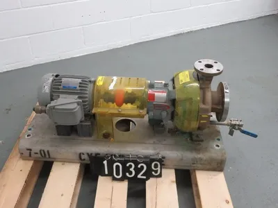 Durco pump model MK3 STD size 1K3x1.5-82/63RV with base and 575v motor, material CD4M