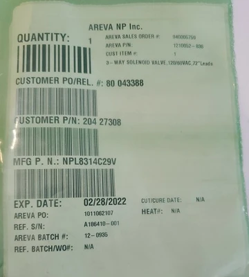 NEW ASCO NPL8314C29V