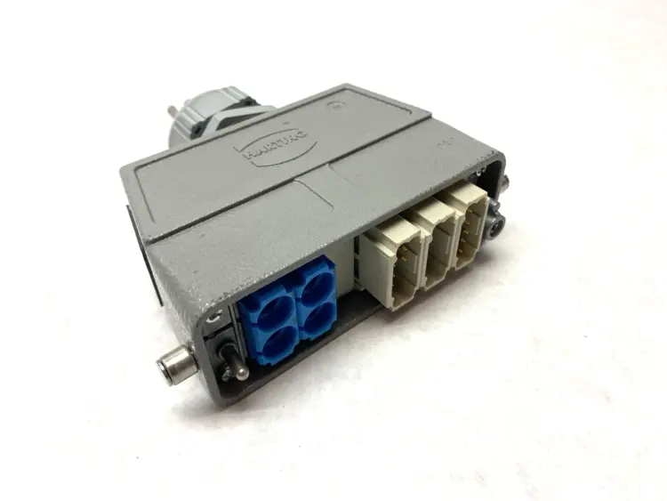 Used HARTING HOOD CONNECTOR ASSEMBLY W/ 3X 09140123001 & 2X 09140024501 Connector Accessories | Maverick Industrial Sales #1102137