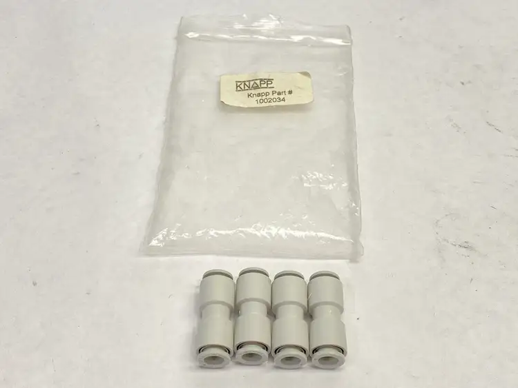 New | in-Stock Knapp Straight Link Fitting Push-In 5/16" LOT OF 4 Parts (Hydraulics and Pneumatics) Michigan US | Maverick Industrial Sales #1393548