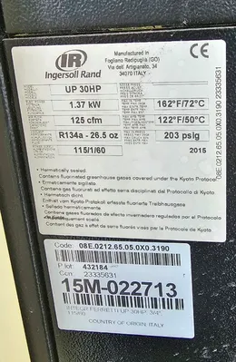 USED INGERSOLL RAND UP6S-30-125