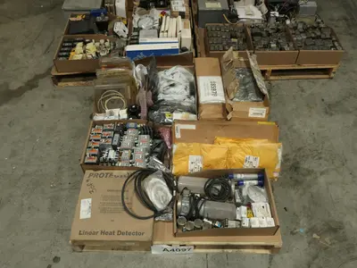 5 PALLETS OF ASSORTED ELECTRICAL AND COMPONENTS