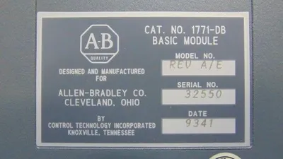 Allen Bradley 1771-DB PLC-5 Basic Module Rev. A/E Used
