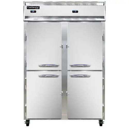 Continental 2RFNSAHD 52" Two Section Commercial Combo Refrigerator Freezer - Solid Doors, Dual Temp, 115v
