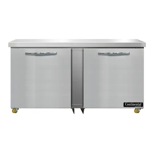 Continental DF60N-U 60" W Undercounter Freezer W/ (2) Sections & (2) Doors, 115v