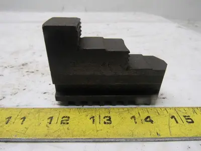 46 7 2" T x 3" Long Lathe Hard Step Jaw Set Lot Of 3