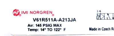 NEW IMI NORGREN V61R511A-A213JA VALVE V61R511AA213JA
