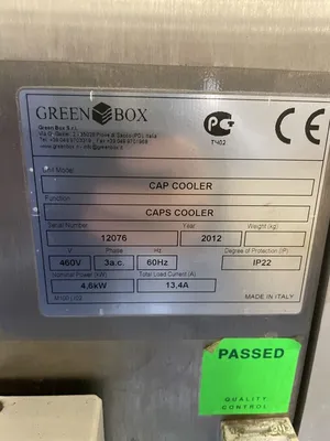 GREEN BOX Plastic Injection Molder Cooler / Rotary Cooling Tunnel 4.6kW 460V