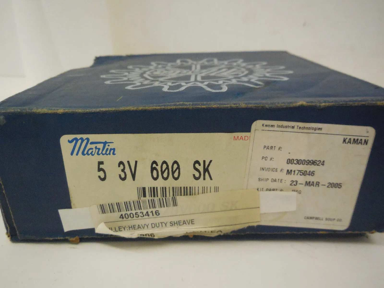 NEW MARTIN SPROCKET 5-3V-600-SK SHEAVE 53V600SK