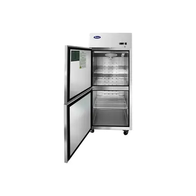 New | in-Stock Atosa New Atosa MBF8010GRL Top Mount (2) Divided Door Reach-In Refrigerator - Left Hinged Refrigerators Illinois US | Falcon Restaurant Supply #1375497