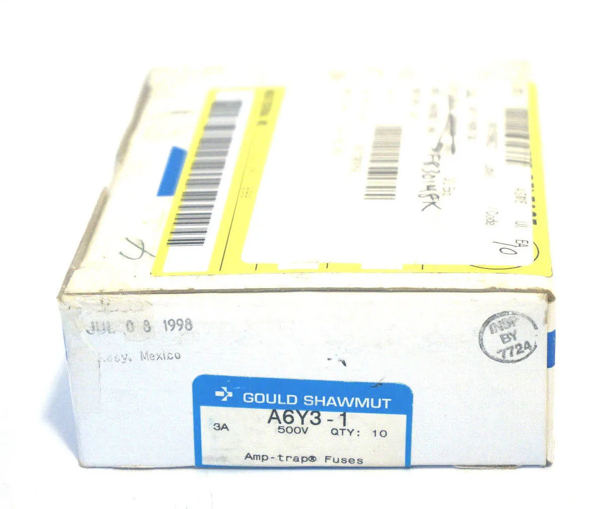 10 NEW GOULD SHAWMUT A6Y3-1 FUSES A6Y31