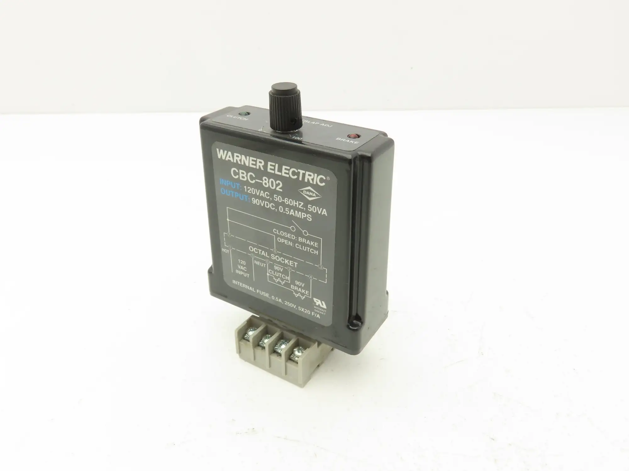 Warner Electric CBC-802 Clutch Brake Control Power Supply 115VAC-90VDC