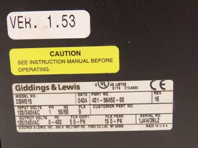Used GIDDINGS & LEWIS _UNKNOWN_ Servo Drives Indiana US | Arrow Industrial #1566759