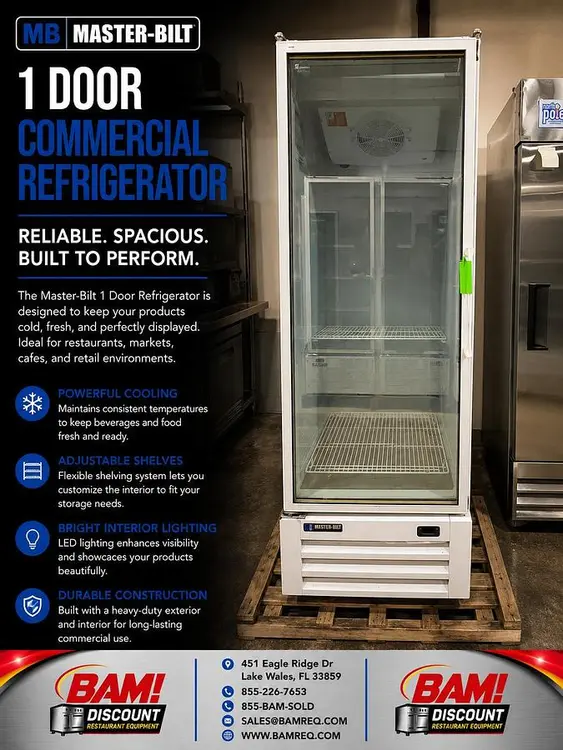 Used MASTER-BILT IM-23-HGP Display Refrigerators Florida US | BAM Discount Restaurant Equipment #1390516
