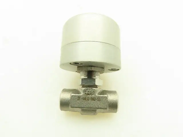 Parker 2F-V4L0-11AD-SS Series Pneumatic Inline Needle Valve 316 SS Air 1/8" Port