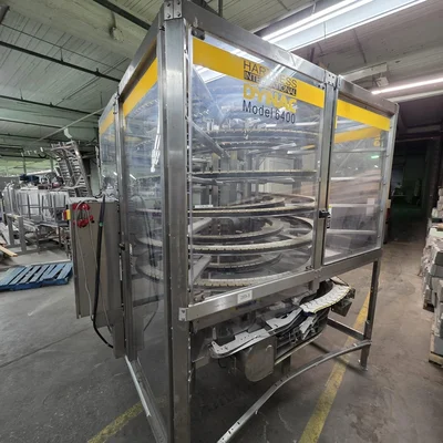 Hartness Dynac 6400Q Vertical Accumulation Conveyor Spiral First-In First-Out (FIFO) Accumulation Line # 5573