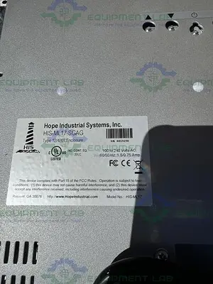 USED HOPE INDUSTRIES HIS-ML17-SGAG TOUCHSCREEN MONITOR 100-240 VAC