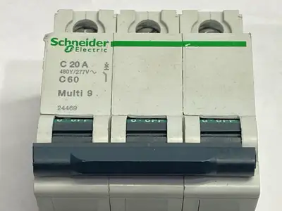 C20 A C60 | Schneider Electric  Circuit Breaker 3-Pole 20A 480Y/277V - Used