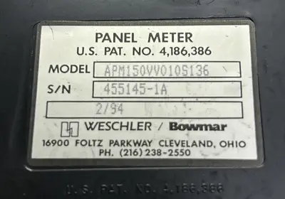 Used WESCHLER / BOWMAR APM150VV010S136 Voltmeters Ohio US | Surplus Asset Holdings #1246902