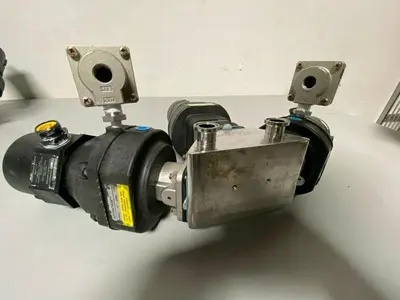 USED 3 ITT PURE-FLO A108 STAINLESS STEEL DIAPHRAGM VALVES W/ POSITION MONITOR