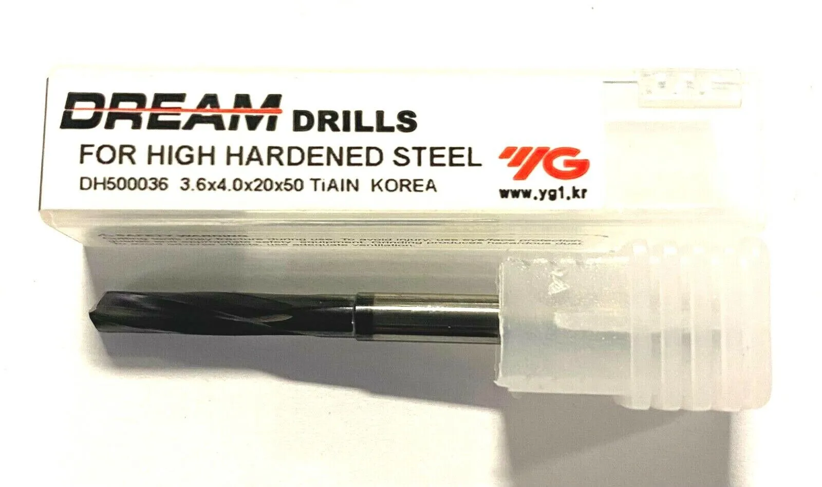YG-1 3.6mm Solid Carbide Drill TiAlN Coated 140° Point 2 Flute Dream Drill