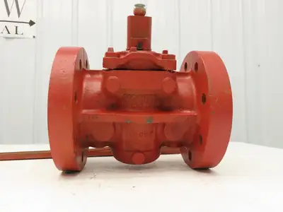 Rockwell Nordstrom 500 CWP 4 Plug Valve 4" Cast Iron 10" Flange 8 Hole W Wrench