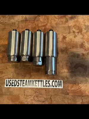 STAINLESS STEEL CLAD ADJUSTABLE HEIGHT H.D. EQUIPMENT LEGS, ENABLE 5" -to- 6-7/8" HEIGHT APPLICATIONS  w/ 5/8" DIAMETER STUD.