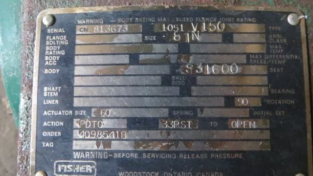 Used Fisher _UNKNOWN_ Valves/Fittings Minnesota US | Peak Machinery, Inc. #289307