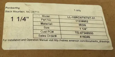 NEW PENBERTHY LL-10IRCNTNTNT-01 JET PUMP 11338952 1-1/4" IRON