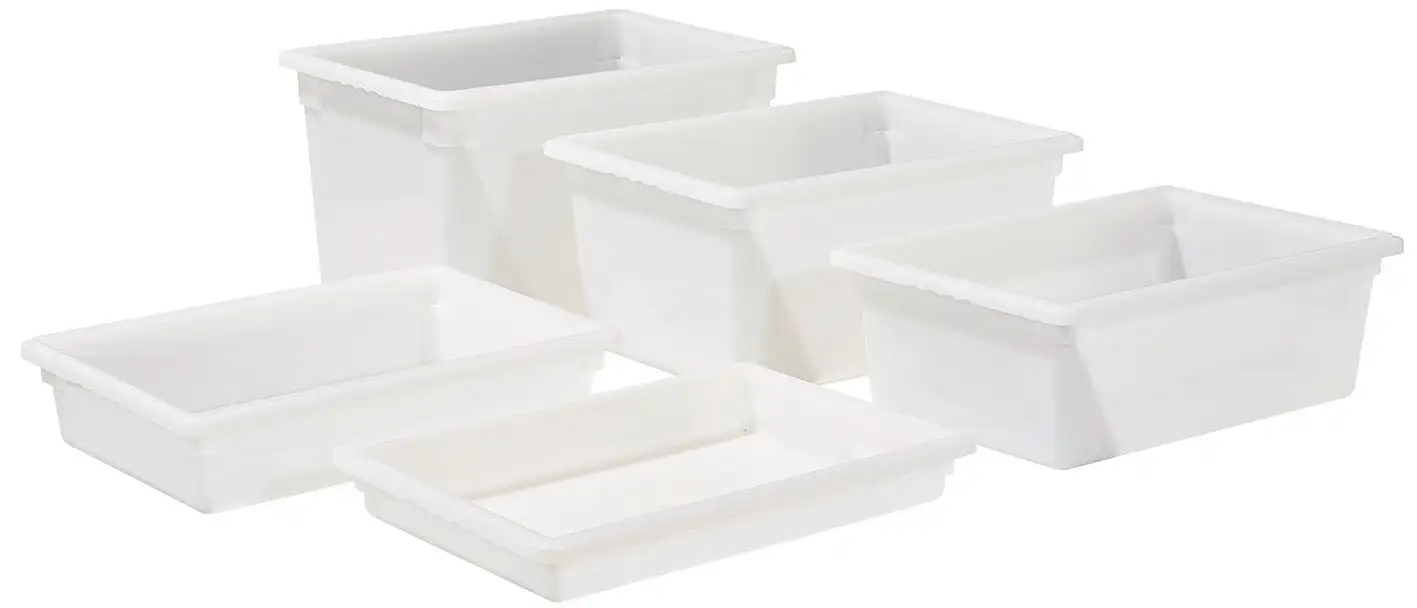 Food Storage Box, 18" x 26" x 15", White, PP (6 Each)