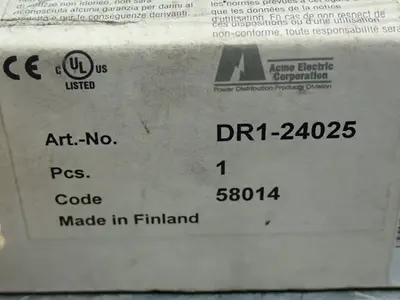 NEW ACME ELECTRIC DR124025