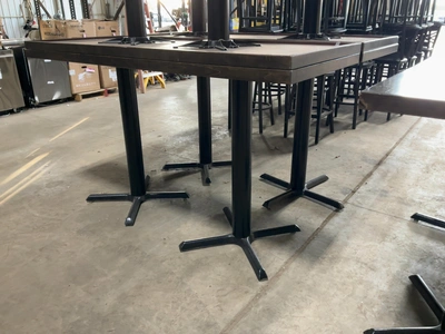 Used LOT OF (5) BARTOP TABLES WITH WOODED TOPS AND METAL LEGS Preparation Tables Michigan US | Miedema Asset Management Group #1761567