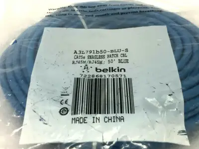 New | in-Stock BELKIN SNAGLESS PATCH CABLE Cable & Wire | Maverick Industrial Sales #1107853