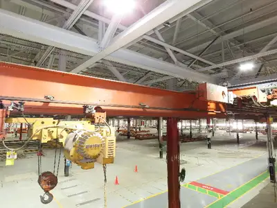 Cleveland Tramrail 3 Ton Underhung Bridge Crane 45' 10" Span Acco Wright Hoist