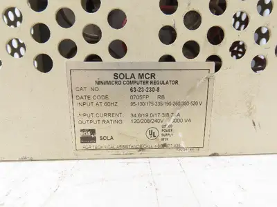 Used SOLA _UNKNOWN_ Robot Parts Indiana US | Arrow Industrial #1412044