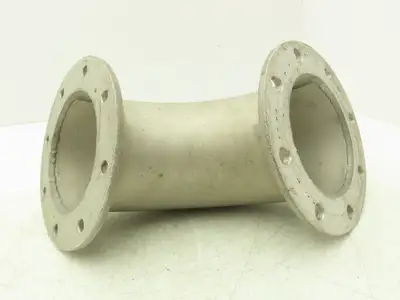 90° Elbow Pipe Fitting 4" Flanged Aluminum 8-Bolt