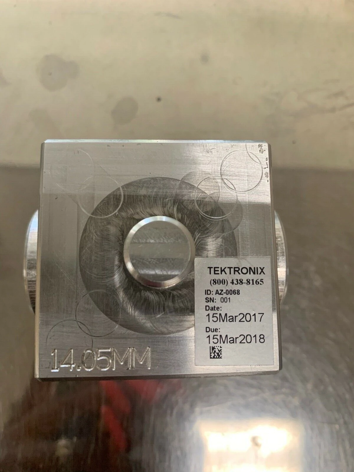 Calibration  Test Block (Cal Date March 2017)  6 test sizes