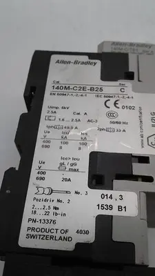 Used ALLEN-BRADLEY ALLEN-BRADLEY CLASS 10 140M-C2E-B25C Circuit Breakers | ND Industrial Surplus #1211964