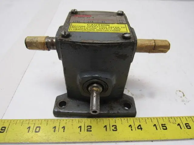 Boston Gear 309A-20-H Right Angle Double Shaft Speed Reducer Gear Box 20:1 Ratio
