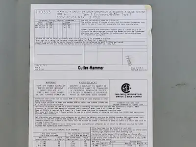 USED CUTLER-HAMMER 1HD363