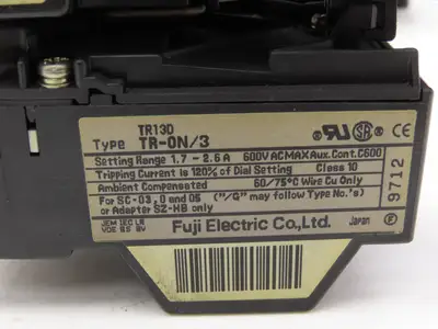 Fuji Electric SC-05/G | TR-0N/3 Motor Starter 5Hp 600V 3Ph Heater 2.6A Lot of 6