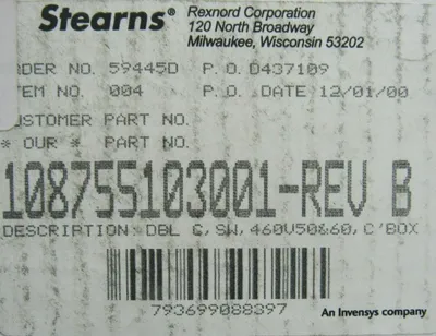 NEW STEARNS 108755103001 MOTOR BRAKE REV B 460V