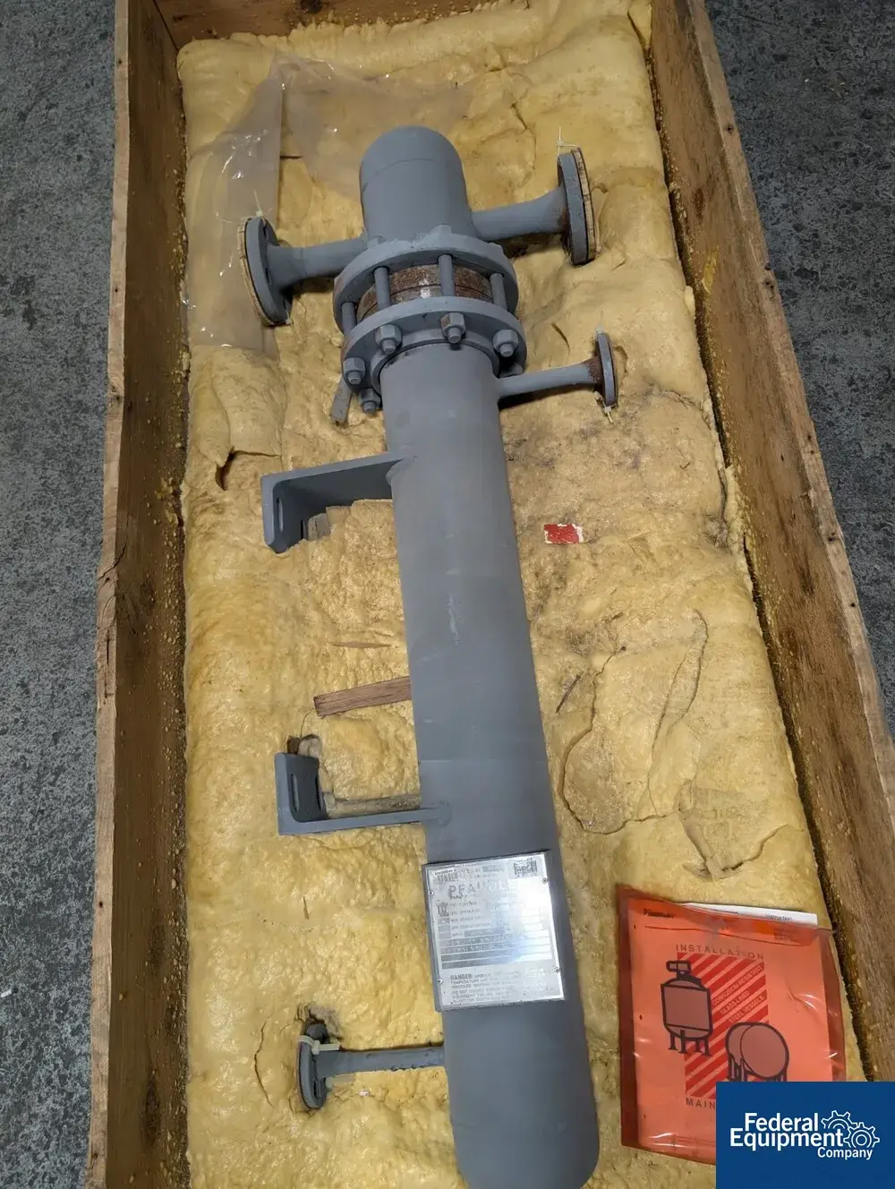 USED Pfaudler 3 Sq Sq Pfaudler Heat Exchanger, C/S, 150/150#