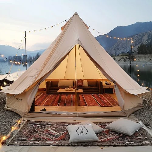 Used CANVAS BELL TENT, 4 SEASONS 6 M/19.68 FT YURT TENT, CANVAS TENT FOR CAMPING _UNKNOWN_ Buildings & Structures Michigan US | Miedema Asset Management Group #1414431