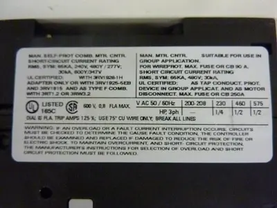 USED SIEMENS 3RV1021-0HA10