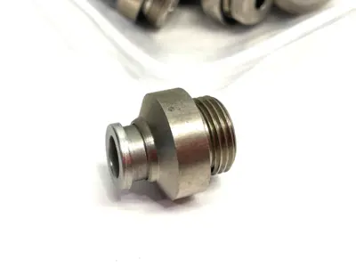 USED SMC METAL STRAIGHT MALE FITTING, INTERNAL HEX 8MM OD TUBE