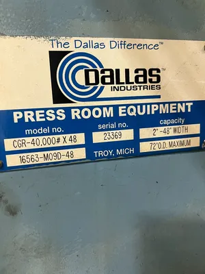 Used 2007 DALLAS DPR-40,000x48 / PTS-1827-2T Coil Feed Lines Michigan US | Universal Press & Machinery (UPM) #1492039
