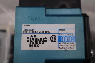 NEW MAC 6211C-000-PM-502DA W/ PME-502DABE SOLENOID VALVE 6200 SERIES #H728A