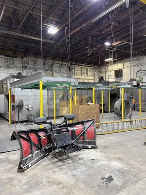 ADVANCED CURING SYSTEMS AUTOMATIC HANGER CONVEYOR PASS-THROUGH SYSTEM: YOBRO #24994